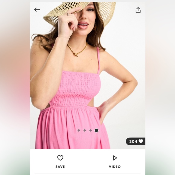 The Frolic Maternity emerald cut out maxi summer dress in pink lemonade. Size 10 - Picture 4 of 4